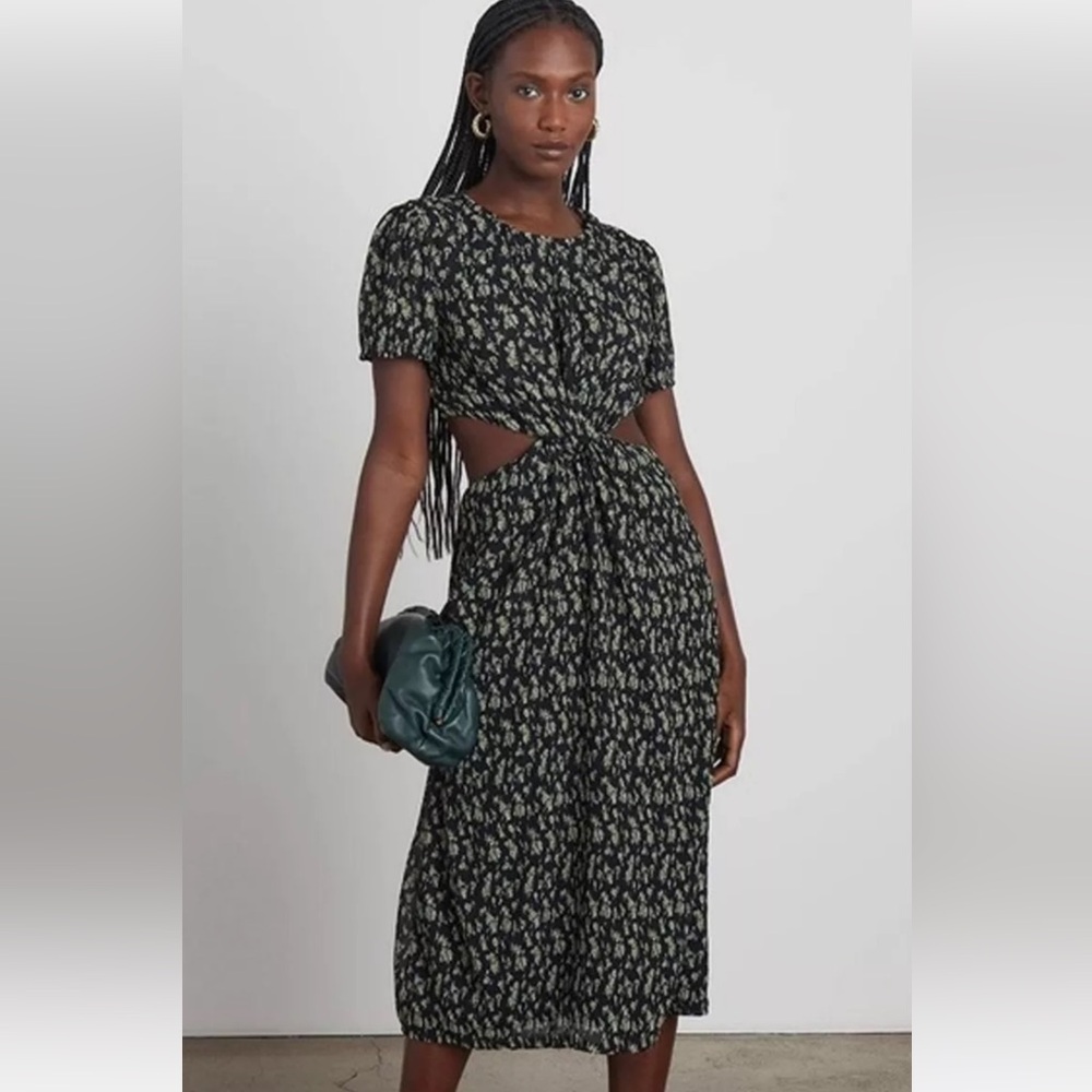 Floral cut out midi dress